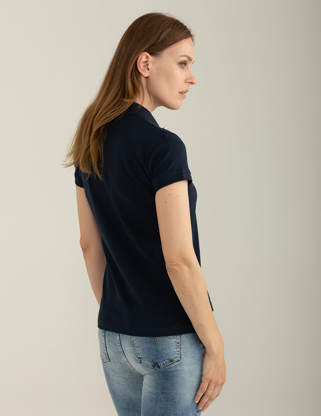 Polo in Piquet Stretch donna blue fw25s01qu cc-a0601 Polo in Piquet Stretch
