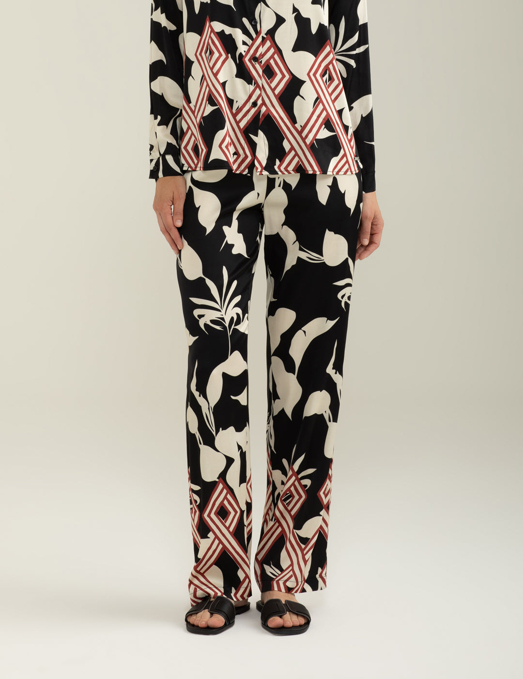 Pantalone in Raso di Viscosa Stretch donna black fw25s40pt cc-a0951 Pantalone in Raso di Viscosa Stretch