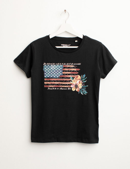 T-shirt Girocollo a Manica Corta donna black fw25s23tg cc-a0951 T-shirt Girocollo a Manica Corta