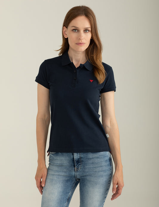 Polo in Piquet Stretch donna blue fw25s01qu cc-a0601 Polo in Piquet Stretch