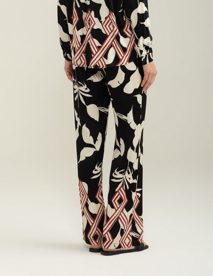 Pantalone in Raso di Viscosa Stretch