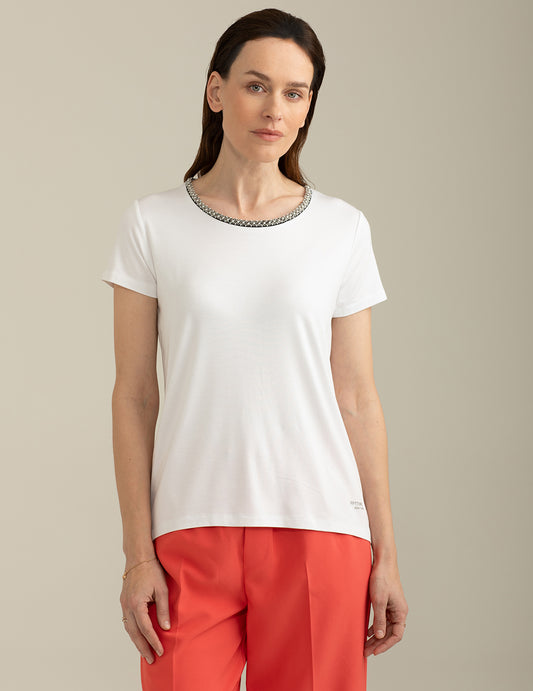 T-shirt Girocollo a Manica Corta donna off white fw25s35tg cc-a0002 T-shirt Girocollo a Manica Corta