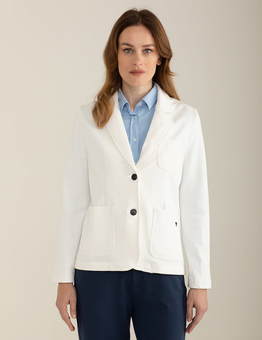 Blazer in Felpa Sfoderato donna off white fw25s01bf cc-a0002 Blazer in Felpa Sfoderato
