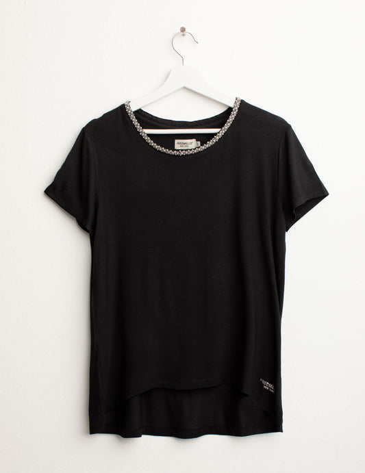 T-shirt Girocollo a Manica Corta donna black fw25s35tg cc-a0951 T-shirt Girocollo a Manica Corta