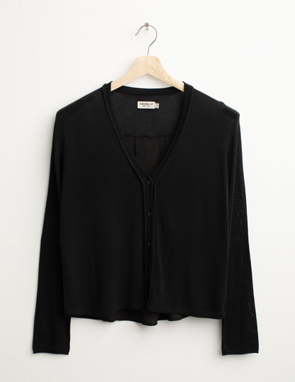 Cardigan Scollo V a Manica Lunga