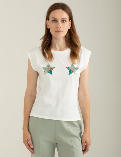 T-shirt Girocollo Ampio a Manica Corta