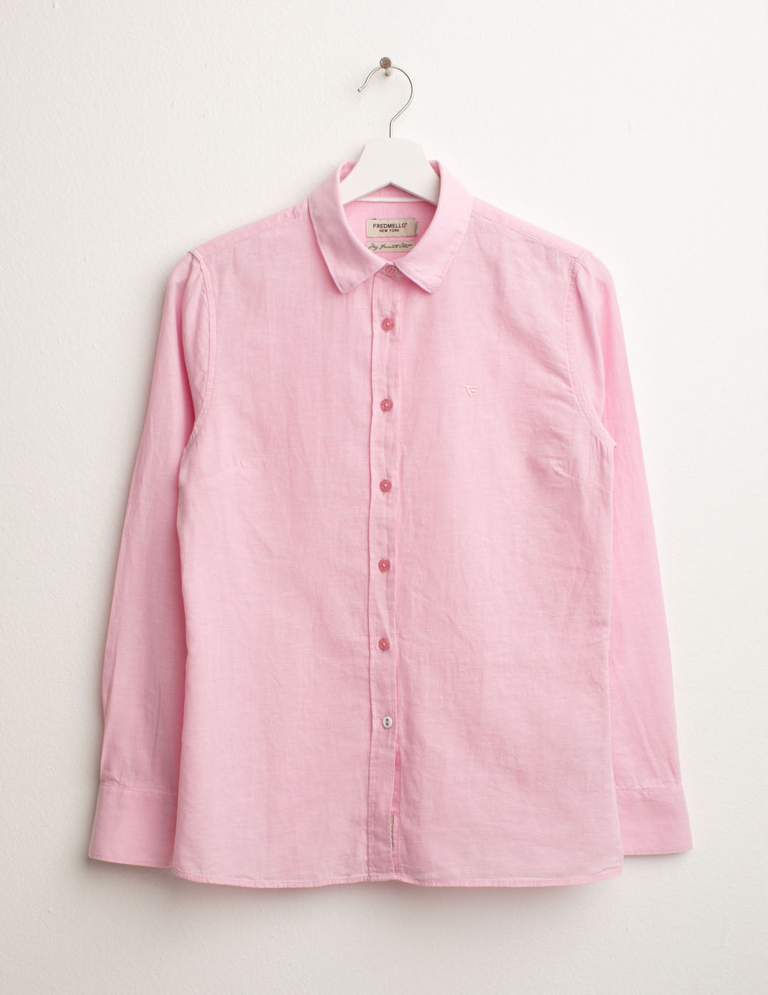 Camicia Manica Lunga in Misto Lino donna pink fw25s01cu cc-a0406 Camicia Manica Lunga in Misto Lino
