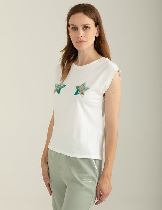 ALT03T-shirt Girocollo Ampio a Manica Corta donna off white fw25s25tg cc-a0002 T-shirt Girocollo Ampio a Manica Corta