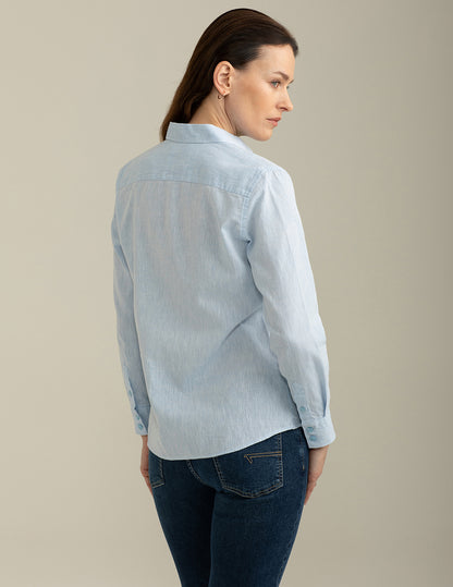 Camicia Manica Lunga in Misto Lino