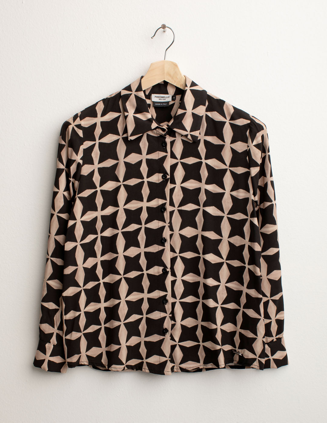 Camicia in Popeline di Viscosa donna beige fw25s36cs cc-a0101 Camicia in Popeline di Viscosa