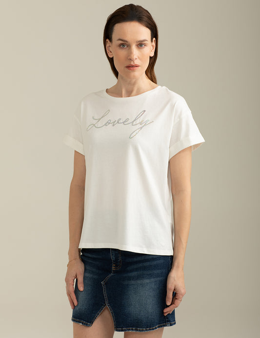 ALT03T-shirt Girocollo in Jersey donna off white fw25s03tg cc-a0002 T-shirt Girocollo in Jersey