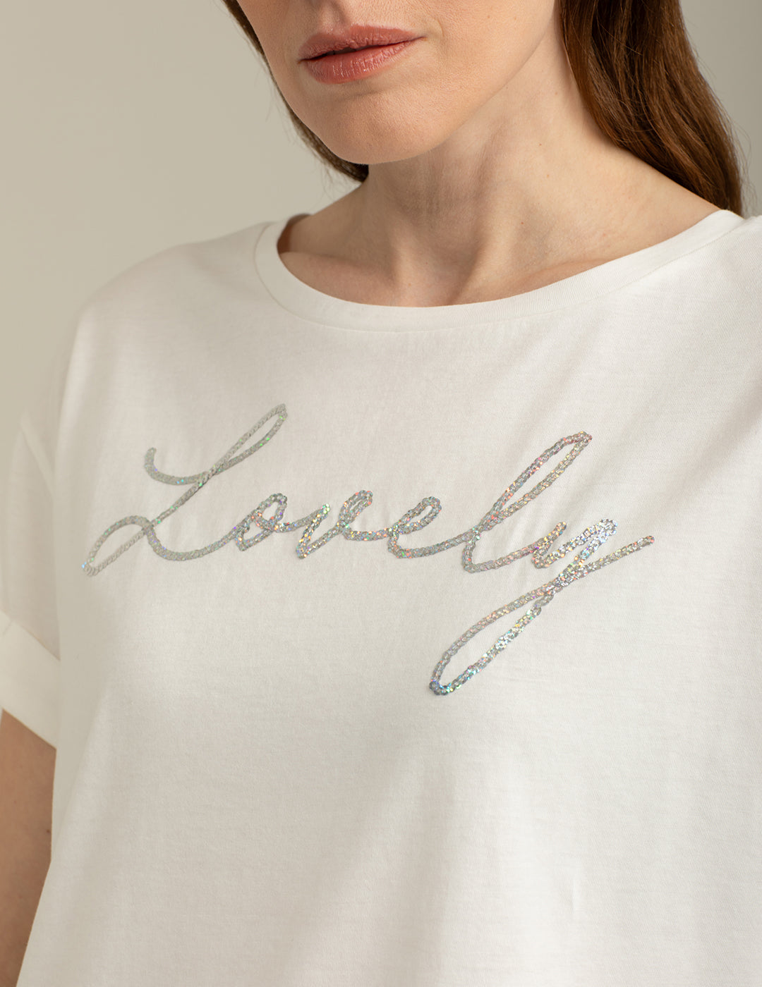 T-shirt Girocollo in Jersey donna off white fw25s03tg cc-a0002 T-shirt Girocollo in Jersey