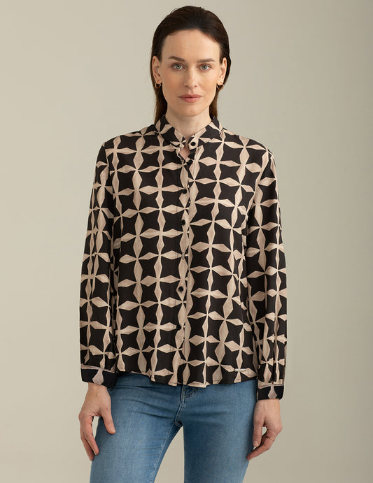 Viscose Poplin Core Neck Shirt woman beige fw25s32cs cc-a0101 Viscose Poplin Core Neck Shirt