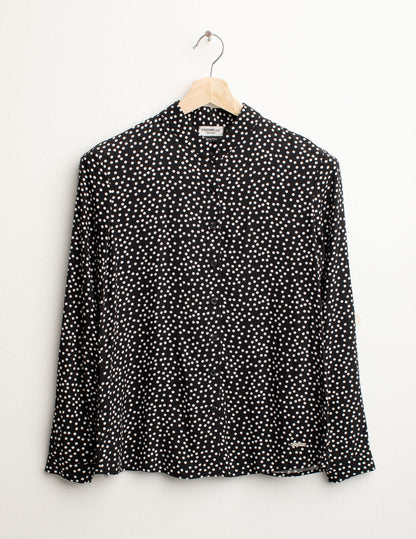 Camicia Collo Coreana in Popeline di Viscosa