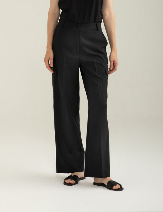 Pantalone Tasconato in Tessuto Bi-Stretch donna black fw25s32pu cc-a0951 Pantalone Tasconato in Tessuto Bi-Stretch