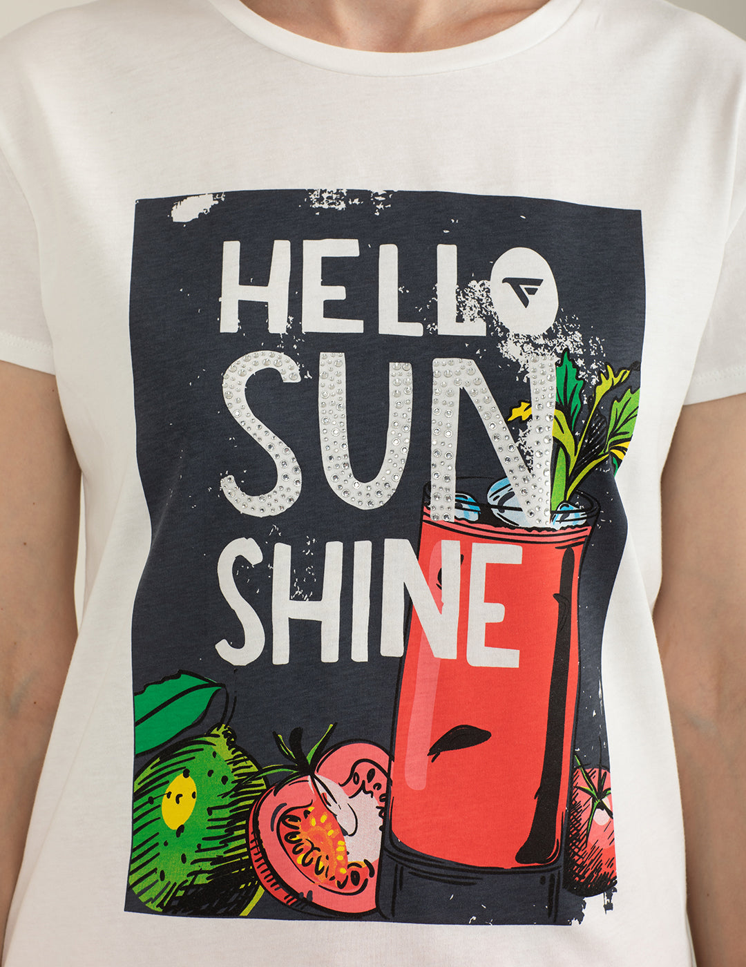 T-shirt Girocollo a Manica Corta donna off white fw25s26tg cc-a0002 T-shirt Girocollo a Manica Corta