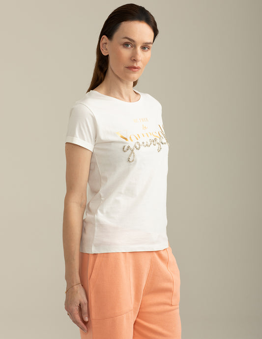 ALT03T-shirt Girocollo a Manica Corta donna off white fw25s04tg cc-a0002 T-shirt Girocollo a Manica Corta
