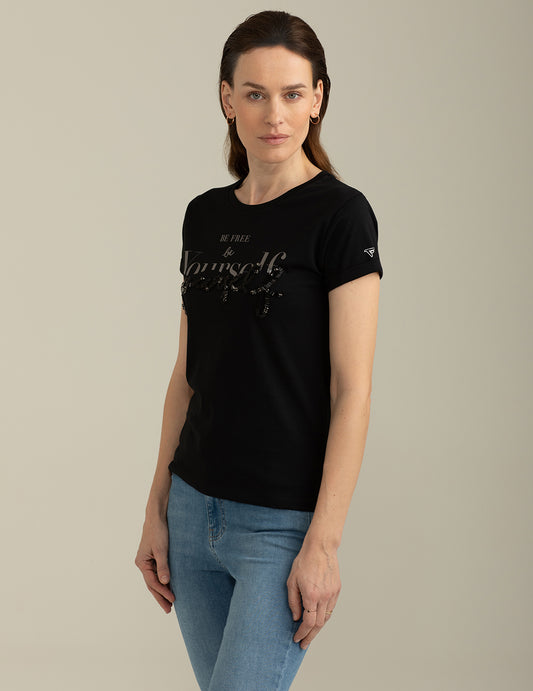 ALT03T-shirt Girocollo a Manica Corta donna black fw25s04tg cc-a0951 T-shirt Girocollo a Manica Corta
