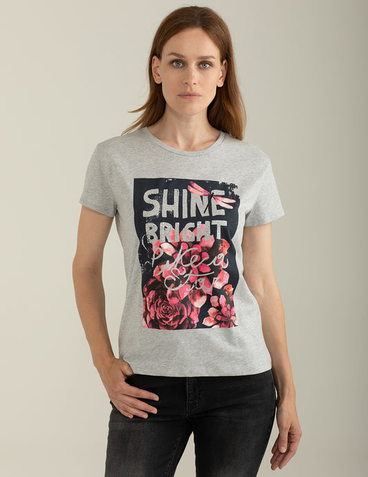 ALT03T-shirt Girocollo a Manica Corta donna gray melange fw25s26tg cc-a0901 T-shirt Girocollo a Manica Corta