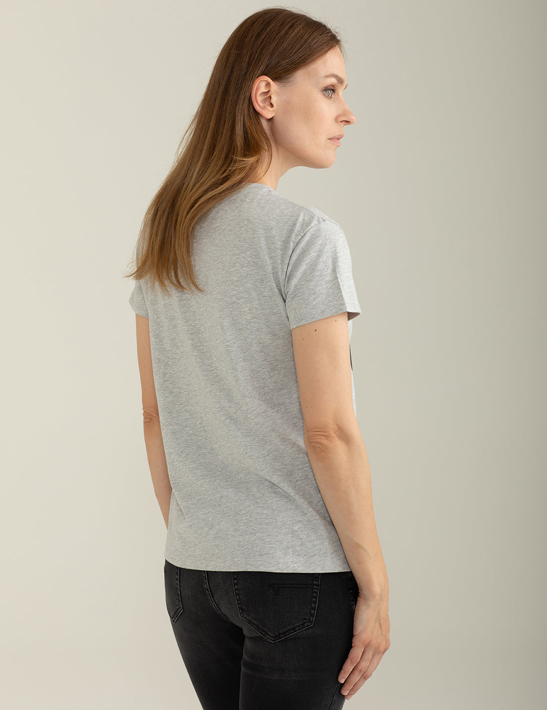 T-shirt Girocollo a Manica Corta donna gray melange fw25s26tg cc-a0901 T-shirt Girocollo a Manica Corta