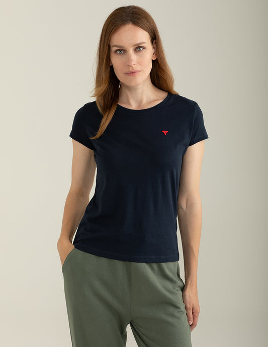 T-shirt Girocollo in Jersey donna blue fw25s01tg cc-a0601 T-shirt Girocollo in Jersey