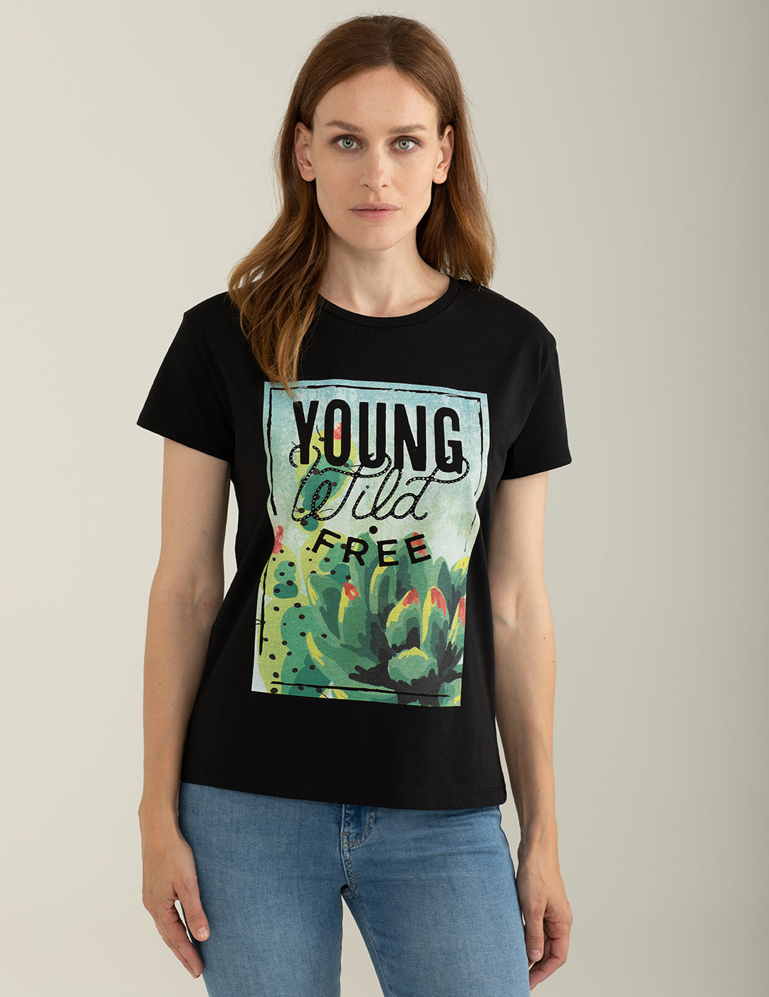 T-shirt Girocollo a Manica Corta donna black fw25s26tg cc-a0951 T-shirt Girocollo a Manica Corta