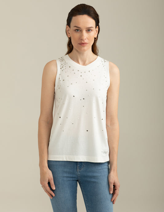 Canotta in Jersey donna off white fw25s01tu cc-a0002 Canotta in Jersey