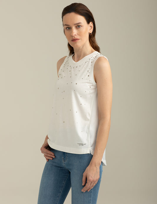 ALT03Canotta in Jersey donna off white fw25s01tu cc-a0002 Canotta in Jersey