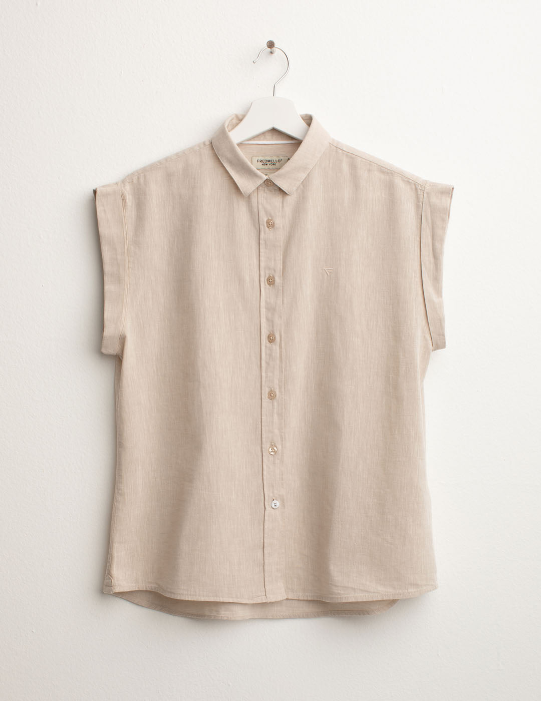Camicia Manica Corta Risvoltata in Misto Lino donna desert fw25s02cu cc-a0105 Camicia Manica Corta Risvoltata in Misto Lino
