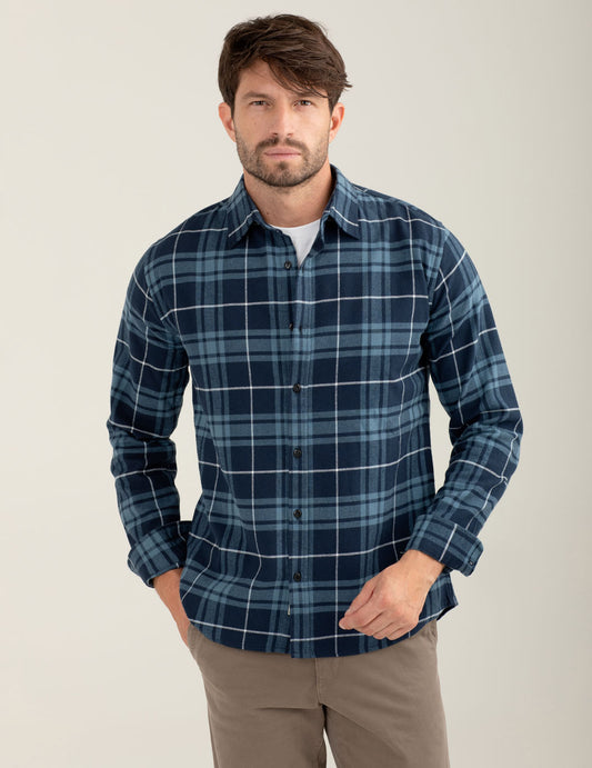 Camicia in vaiella check tintofilo uomo blue fm25w01ct cc-a0601