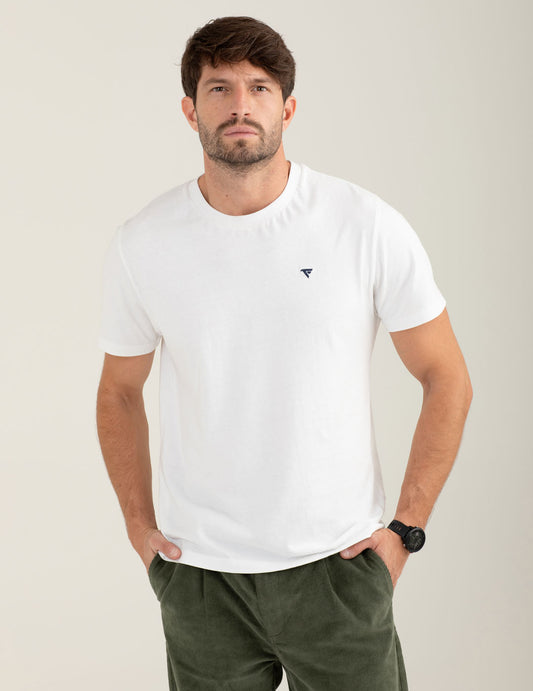 T-shirt con logo ricamato uomo white fm25w01tg cc-a0001