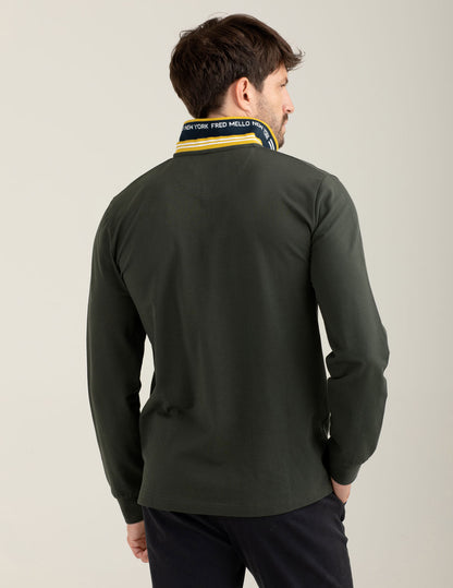 Polo manica lunga in piquet stretch