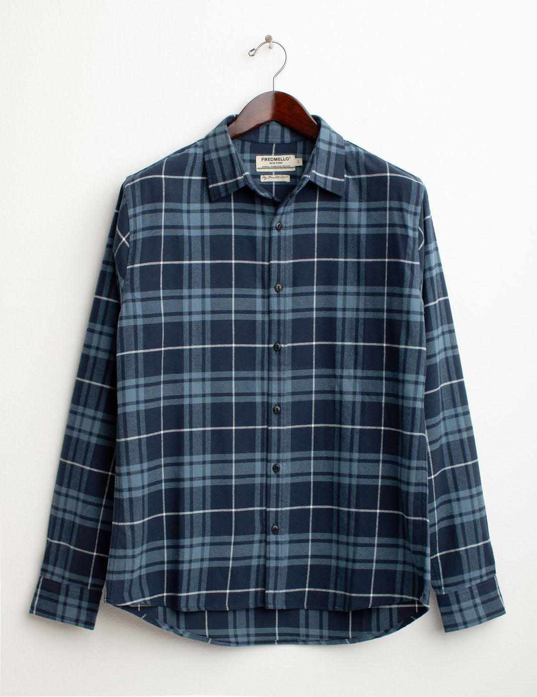 Camicia in vaiella check tintofilo uomo blue fm25w01ct cc-a0601 Camicia in vaiella check tintofilo
