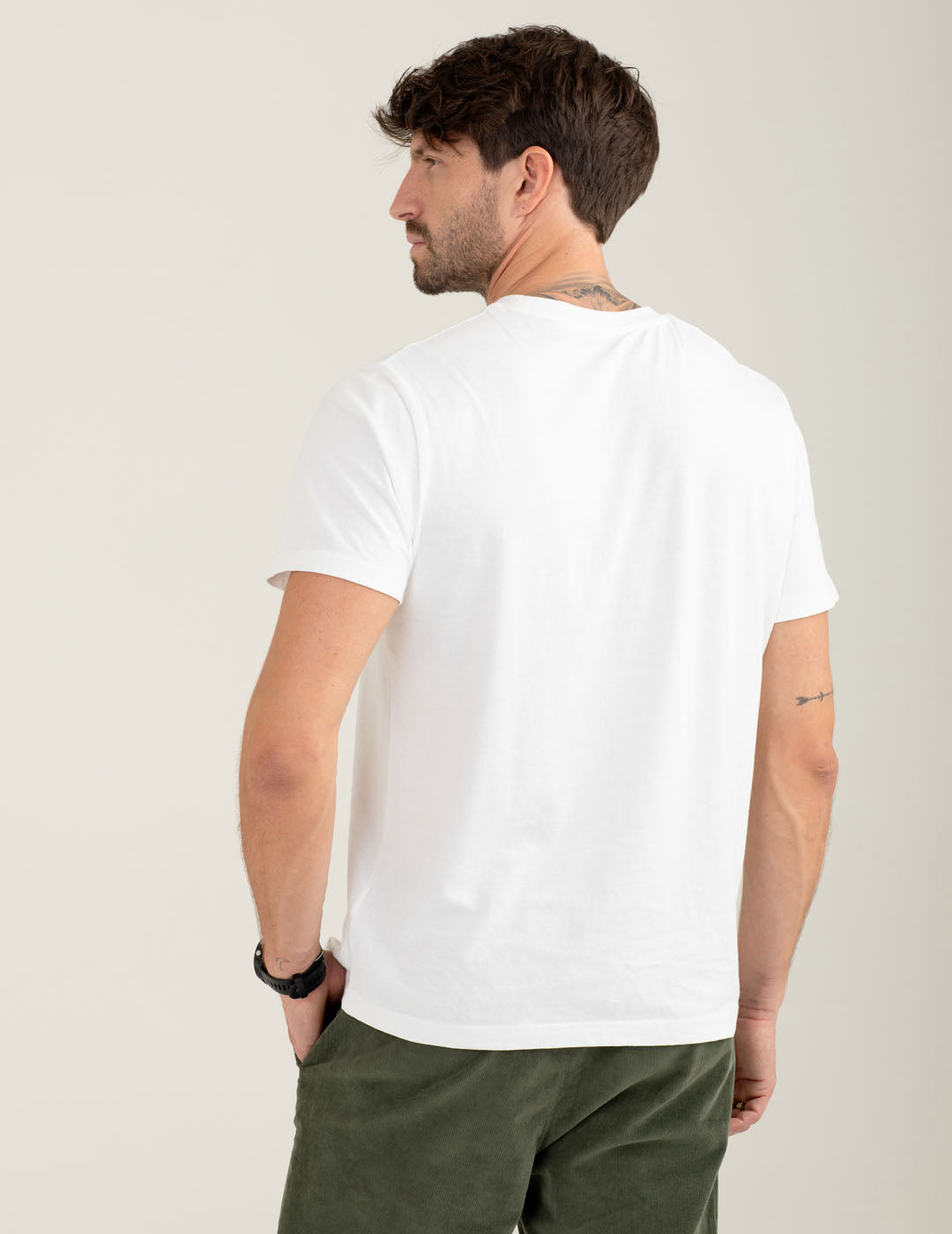 T-shirt con logo ricamato uomo white fm25w01tg cc-a0001 T-shirt con logo ricamato