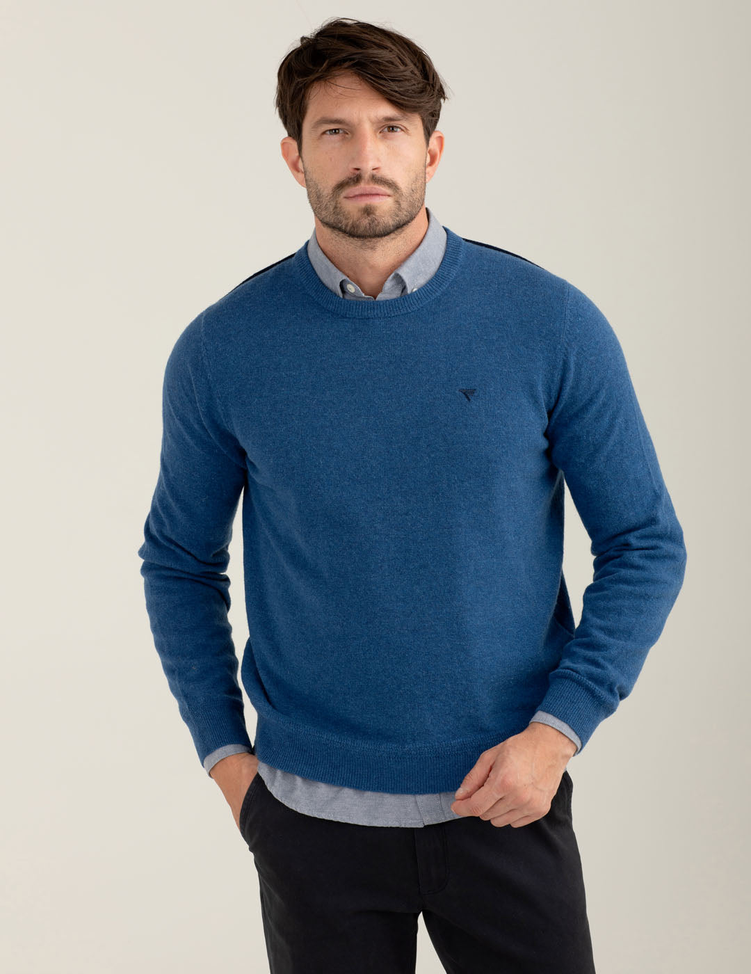 Maglia in lambswool uomo ocean melange fm25w22mg cc-a0715 Maglia in lambswool