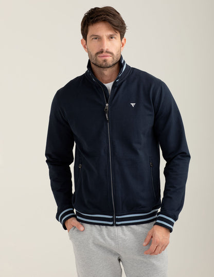 Felpa full zip con collo in piedi