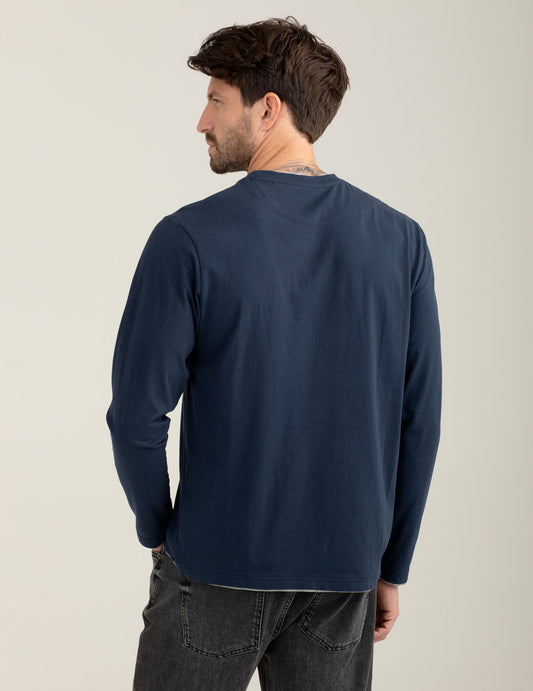 T-shirt manica lunga con dettagli in contrasto - back - 002