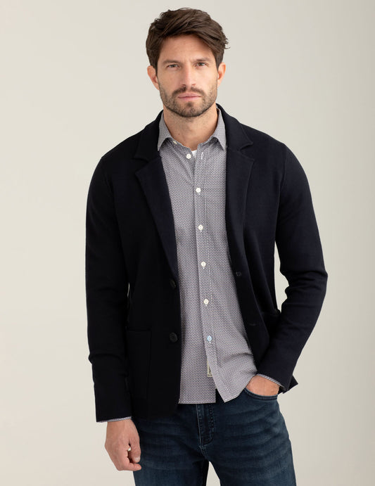 Single-breasted knit blazer man blue fm25w03bm cc-a0601