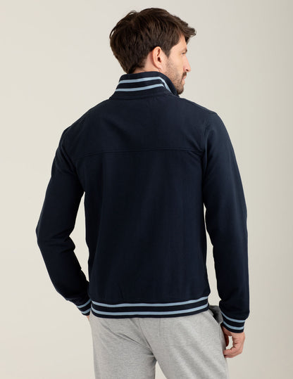 Felpa full zip con collo in piedi