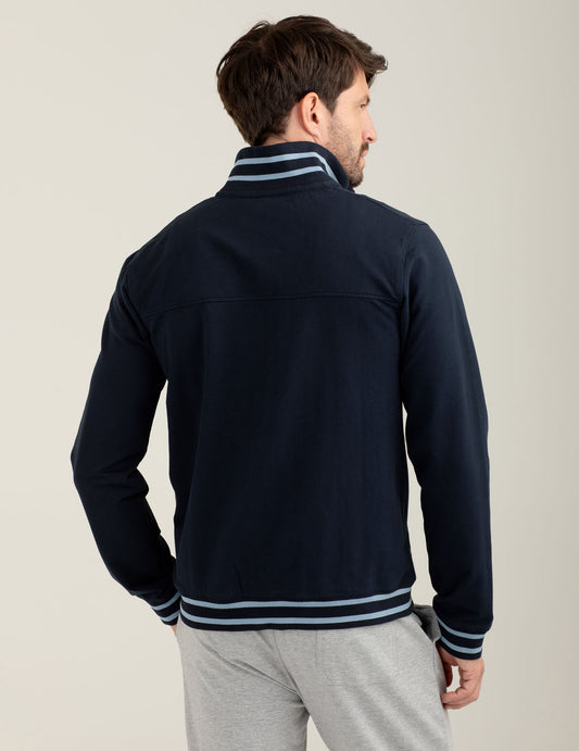 Felpa full zip con collo in piedi - back - 002