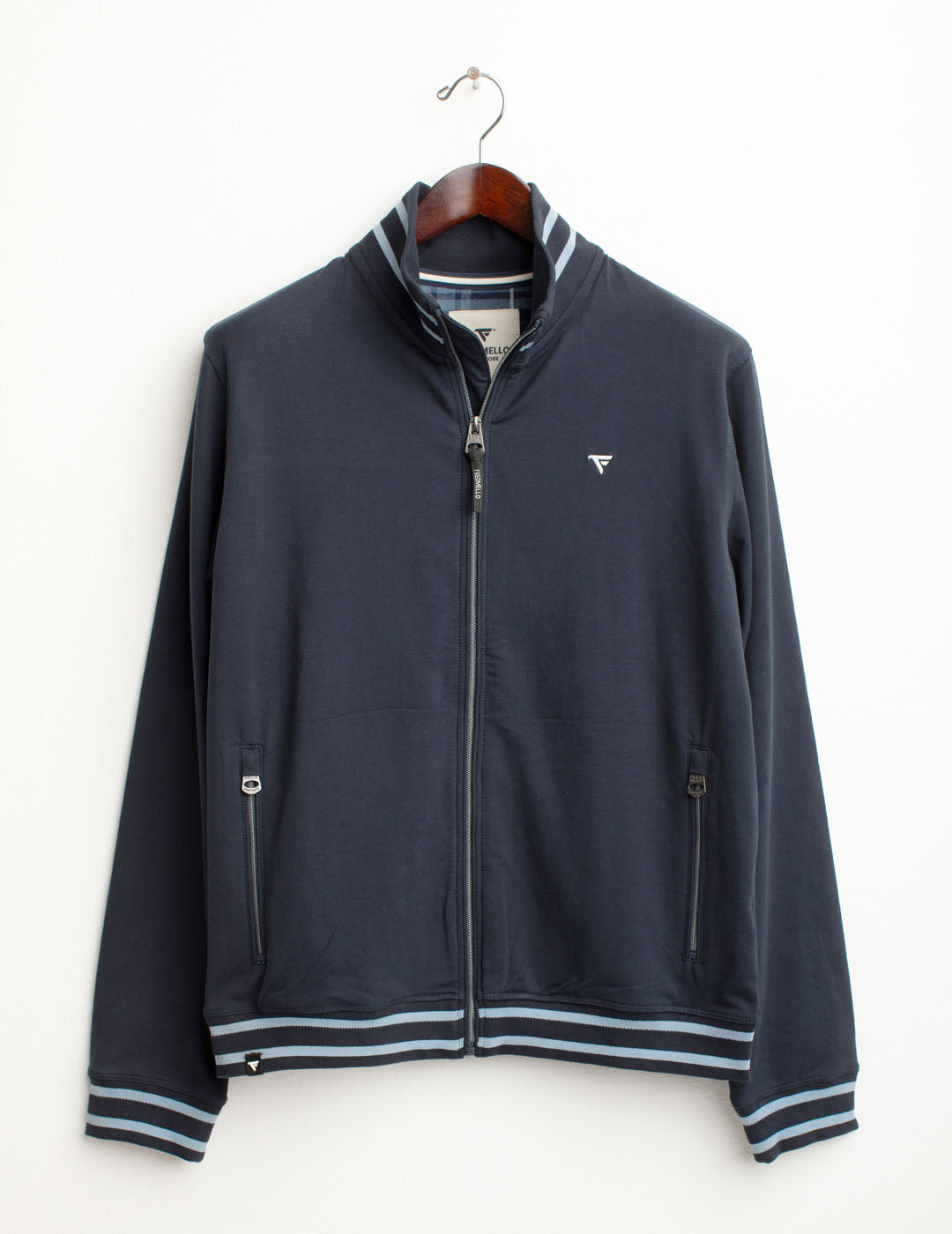 Felpa full zip con collo in piedi uomo blue fm25w03fz cc-a0601 Felpa full zip con collo in piedi