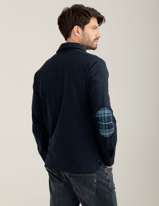 Polo manica lunga con dettagli check - back - 002