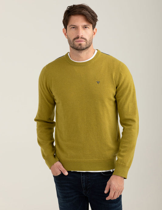 Maglia in lambswool uomo golden olive fm25w22mg cc-a0820