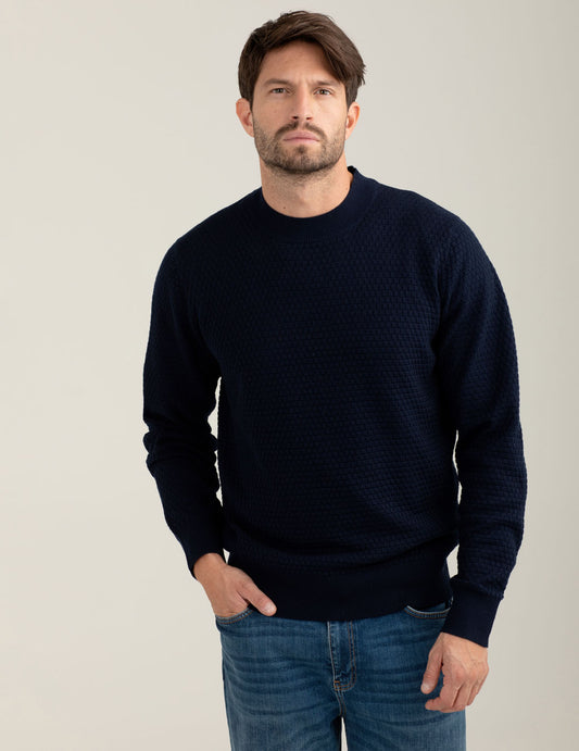 Wool blend crew-neck sweater man blue fm25w44mg cc-a0601