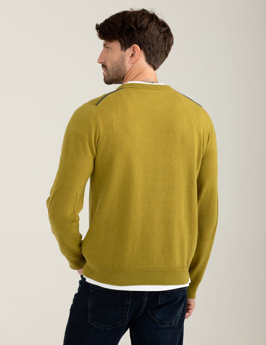 Maglia in lambswool uomo golden olive fm25w22mg cc-a0820 Maglia in lambswool