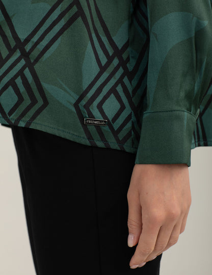 Camicia in raso stretch stampato