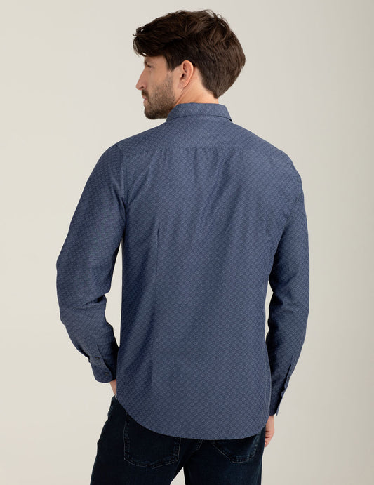 Camicia fantasia in jacquard - back - 002