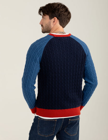 Maglia color block in lambswool
