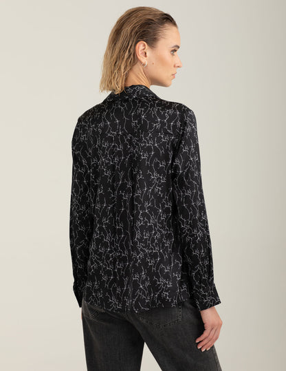 Camicia in raso stretch stampato