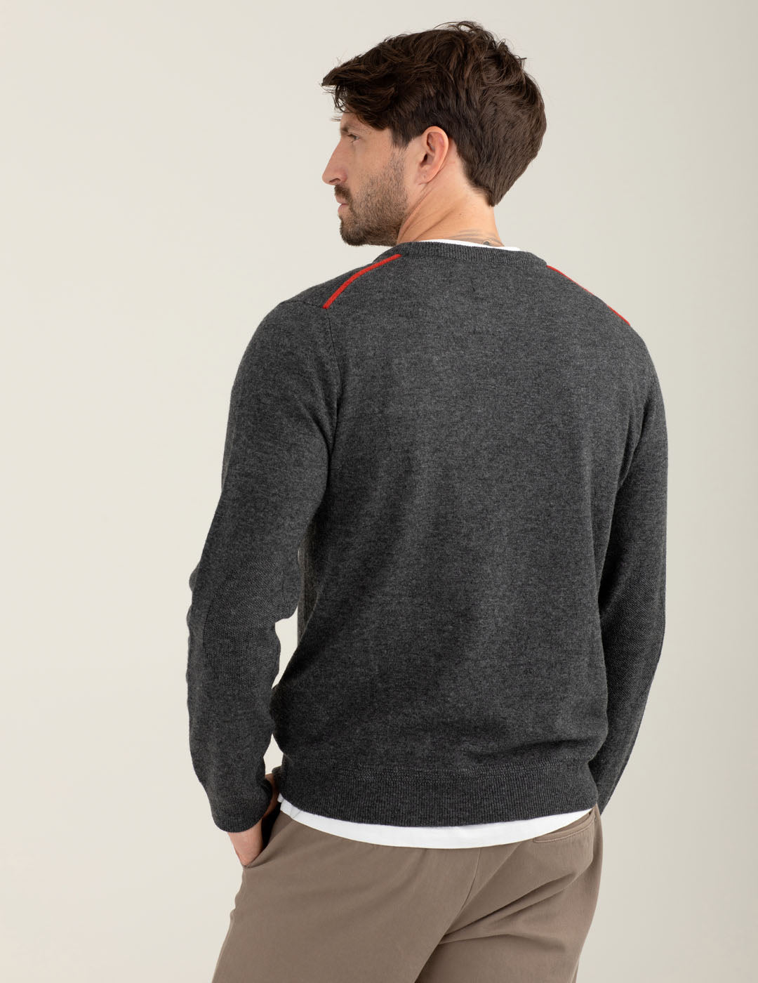 Maglia in lambswool uomo antracite melange fm25w22mg cc-a0953 Maglia in lambswool